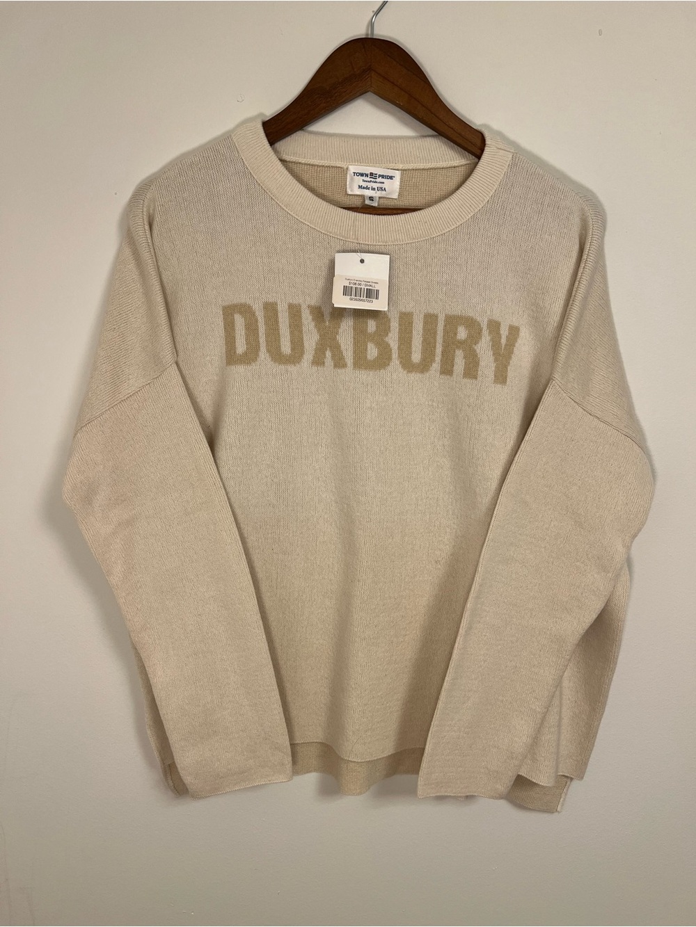 Women’s Oversized Duxbury Cream Crewneck Sweater